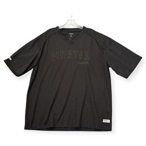 Pittsburgh Pirates Stitches 2XL Embroidered Shirt Baseball Jersey All Black